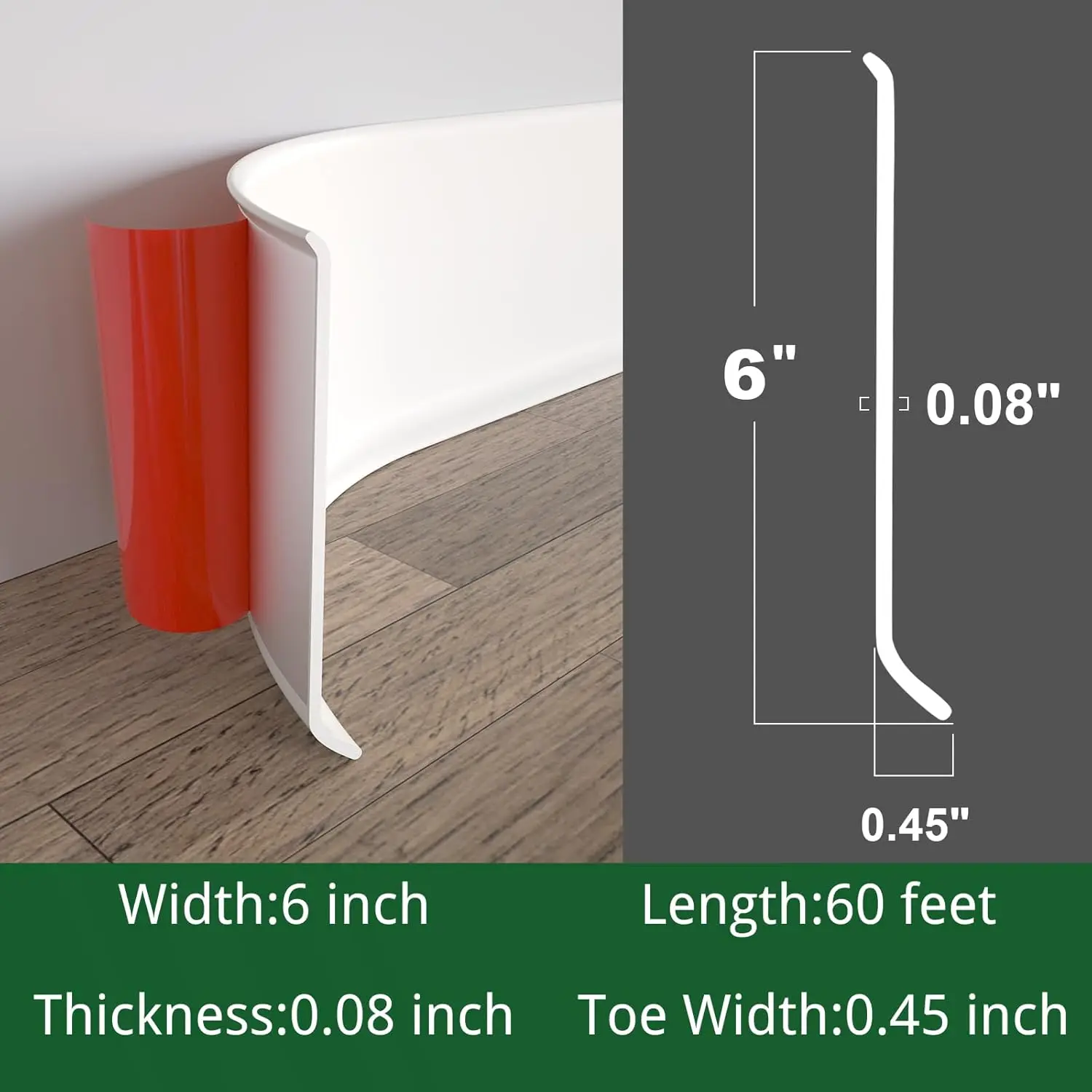 Moldura de zócalo flexible, mo - Baseboard Molding Trim reseña y precio