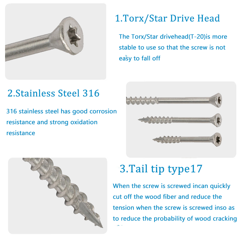 Tornillos para madera Torx de  - Deck Screw Stainless reseña y precio